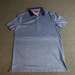 Redvanly Polo Shirt  Blue Medium Polka Dot Performance